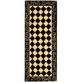 Safavieh Hand-hooked Diamond Black/ Ivory Wool Runner (2'6 x 6')