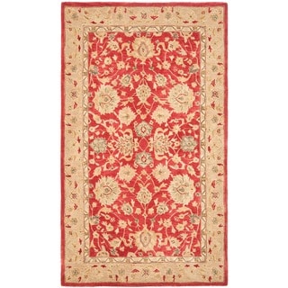 Handmade Mahal Ancestry Red/ Ivory Wool Rug (9' x 12')