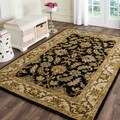 Handmade Heritage Kashan Black/ Beige Wool Rug (9'6 x 13'6)