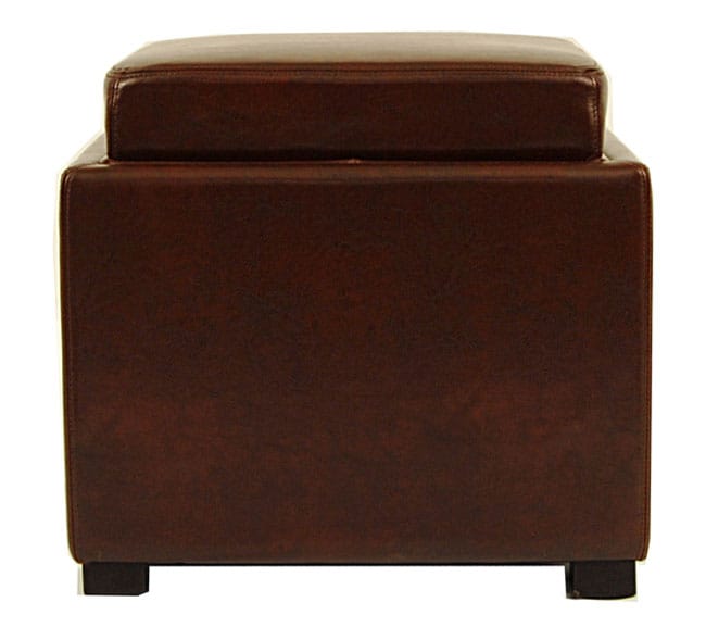 Safavieh Bobbi Tray Cordovan Leather Storage Ottoman 11121797