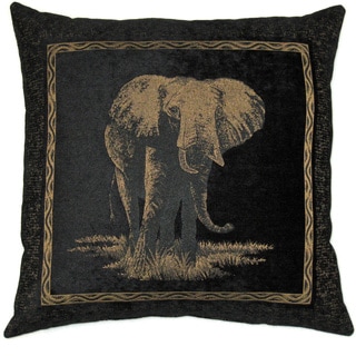 ( ._.) Blazing Needles 25-inch Premium Chenille Elephant Pillow