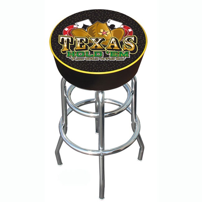 Texas Hold 'em Padded Bar Stool Chrome