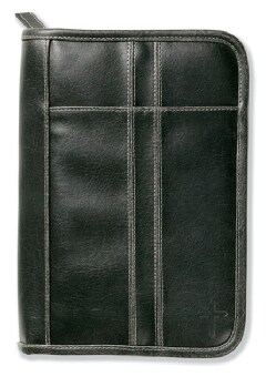 Distressed Leather-look Black With Stitching Accent Large Book &amp; Bible Cover (General merchandise)