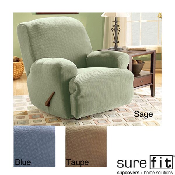 Sure Fit Stretch Polyester Stripe Recliner Slipcover Overstock