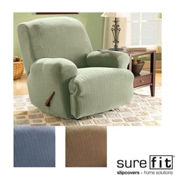 Sure Fit Stretch Polyester Stripe Recliner Slipcover-Image