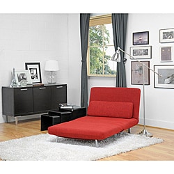 Low Price Anise Red Convertible Chair / Bed