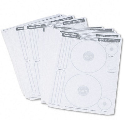 Fellowes Matte White CD/DVD Labels   500/Pack  