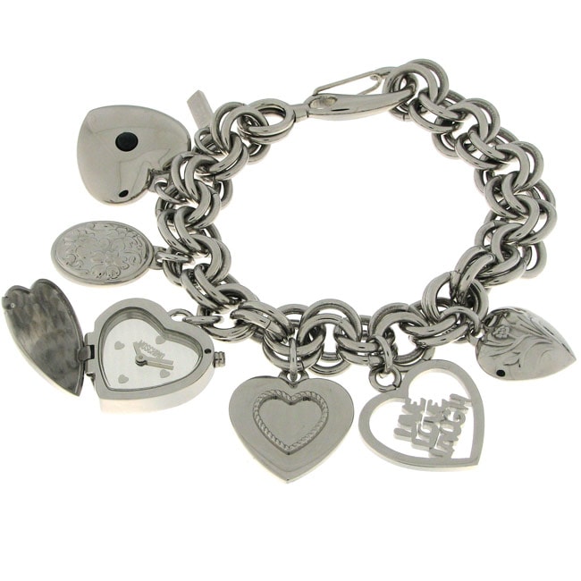 Moschino Live. Love. Laugh. Heart Charms Watch  