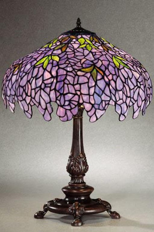 Tiffany-style Wisteria Stained Glass Table Lamp - 11150572 - Overstock ...