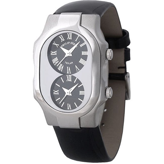 Philip Stein Teslar Women's DualTime Watch with Black PatentLeather