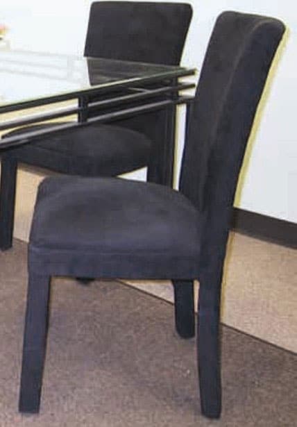 Black Microfiber Parson Chairs (Set of 2)  