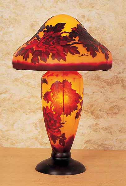 Cameo Glass Reproduction Galle Lamp  
