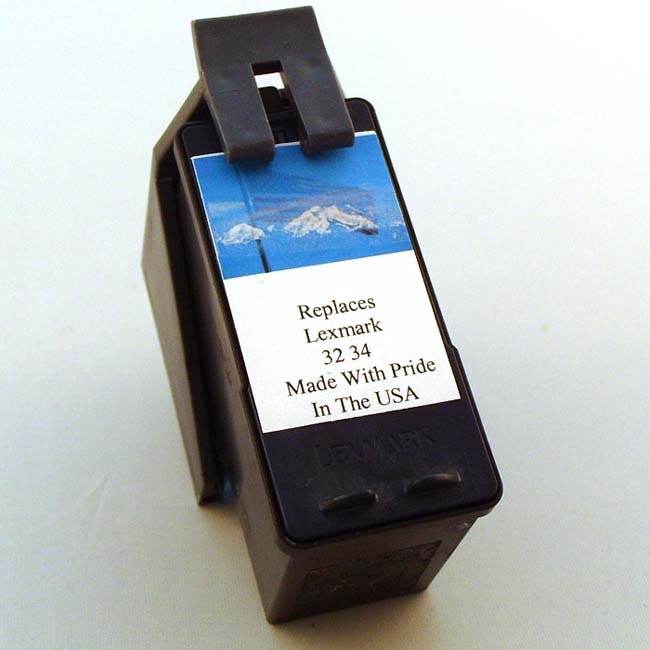 Set of 2 Lexmark 32 Compatible Black Ink Cartridges (Remanufactured 
