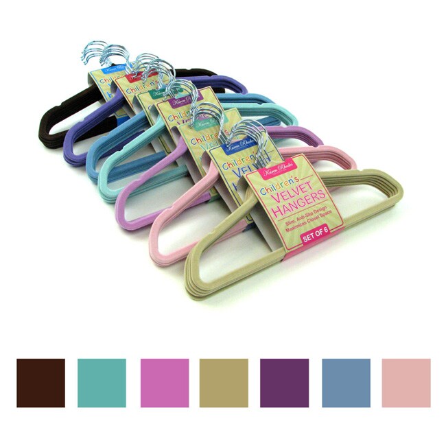 Karen Rhodes 24 Velvet Children's Clothes Hangers 11231045