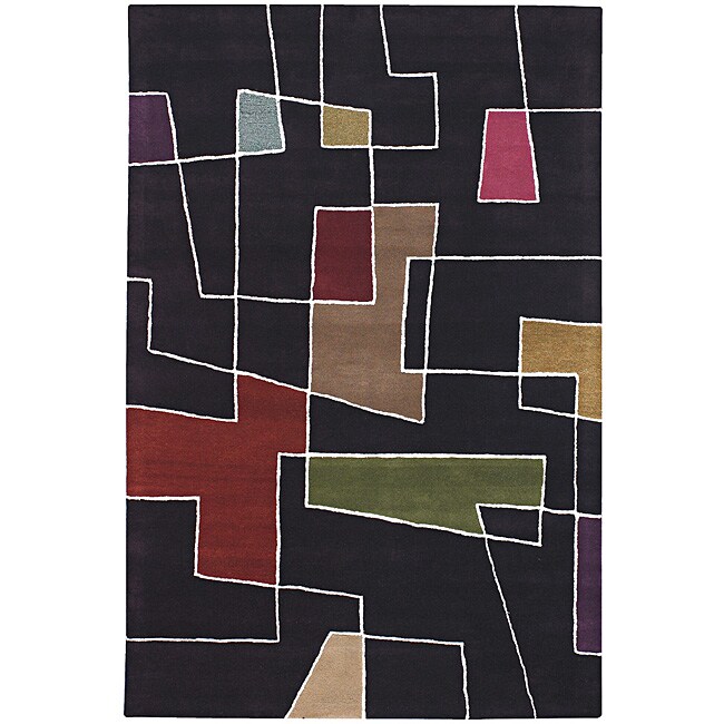 Hand tufted Contemporary Zen Wool Rug (79 x 106)