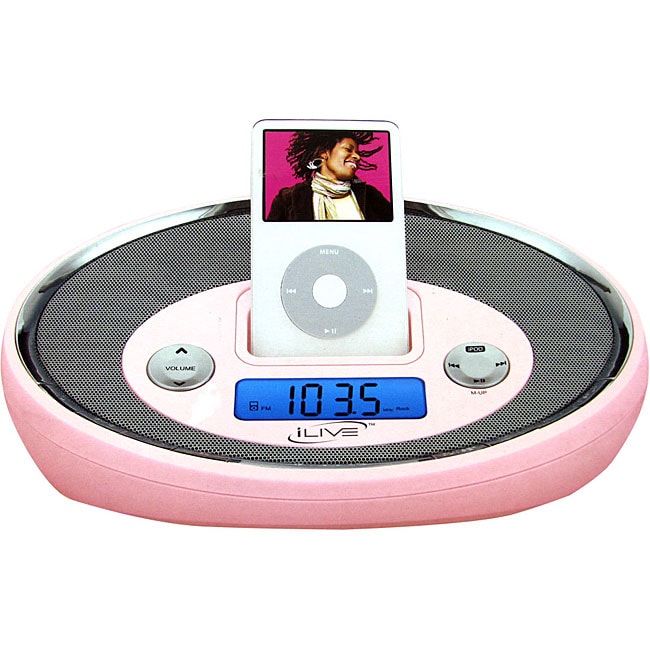 Pink iPod Digital Alarm Clock Radio with Remote (Refurbished