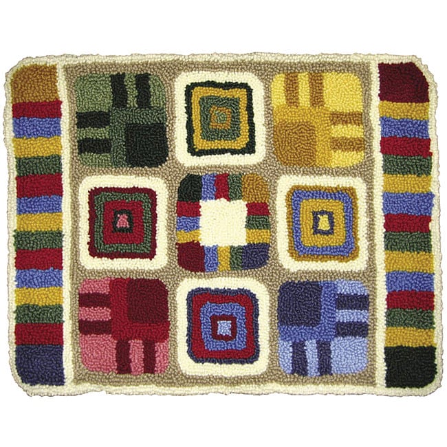 M.C.G. Textiles Patchwork Punch Needle Rug Kit Overstock™ Shopping