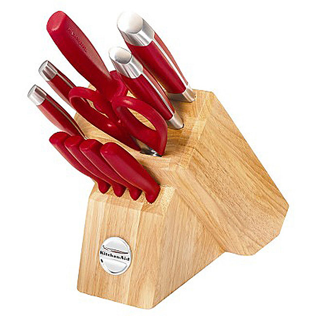 KitchenAid 11piece Fine Edge Red Cutlery Set 11485189
