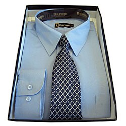 Dolphino Men's Dress Shirt and Tie Gift Set