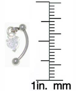 Dangling Heart 16-gauge Eyebrow Barbells (Case of 3)