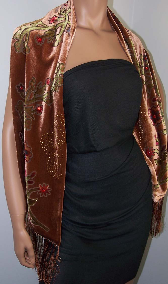 Southwestern Design Silk Velvet Scarf (Case of 3)