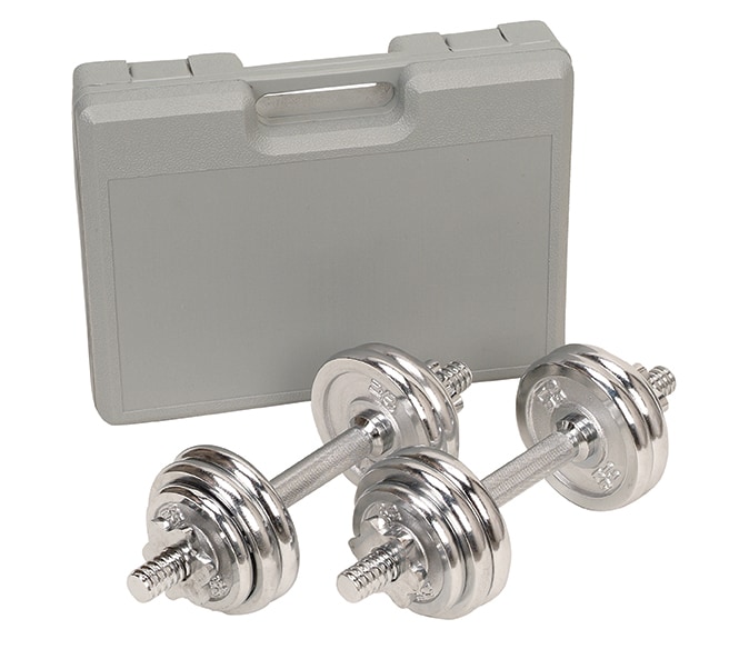Chrome 33-pound Dumbbell Set