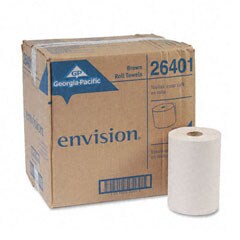 Georgia-Pacific Envision 1-Ply Nonperforated Paper Towel Rolls - 12 Rolls/Ct