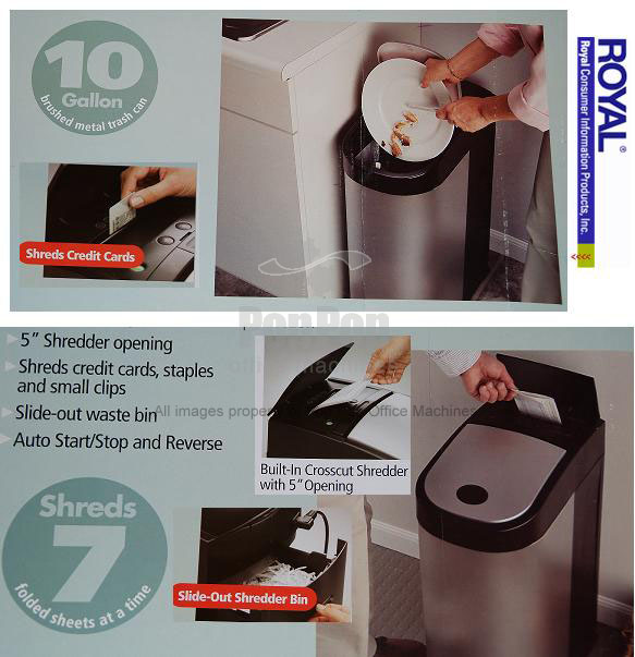 Royal KS7 Stainless Steel Trash Can & Paper Shredder 11068326