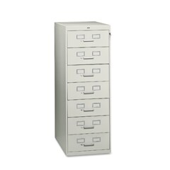 Tennsco 7-Drawer Multimedia Cabinet for 5 x 8 Cards - Light Gray