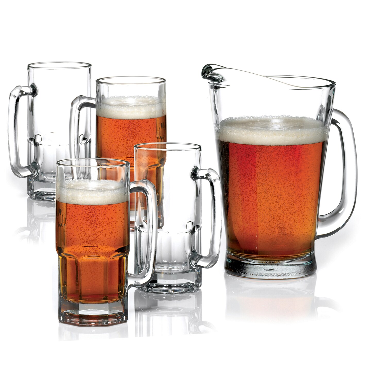 Beer Pitcher and 4piece Set of Premium Beer Mugs 11935171