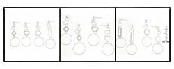 Sterling Silver Assorted Geometric Earrings  (Set of 4)