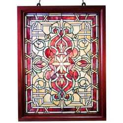 Tiffany-style Classic Wood Framed Window Panel