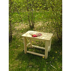 Rustic Adirondack Cedar Log Side Table