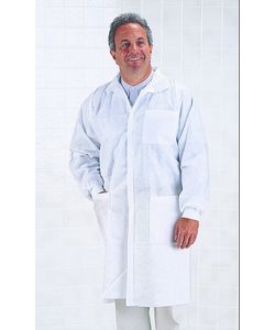Medline White SMS Disposable Lab Coat - Small (Case of 30)