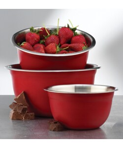 Stainless Steel 3-piece Mixing Bowl Set (Case of 4)