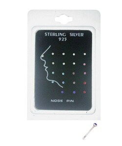 Assorted 925 Sterling Silver Nose Bones  (Set of 20)