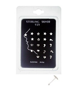 Assorted .925 Sterling Silver Nose Pins (Case of 20)