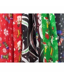 Christmas Patterned Scarves (Case of 12)