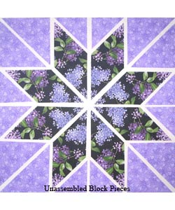 Lilac Kaleidocope Fabric Kit (24 Quilt Blocks)