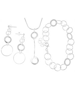 Sterling Silver Geometric Circles 3-piece Jewelry Set