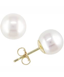 14k Yellow Gold Cultured Pearl Earrings  (Set of 12)