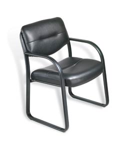 Boss Black Bonded Leather Reception Chair