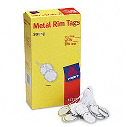 Avery Metal Rim White Marking Tags - 500/Box