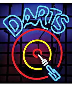 Dart Board Neon Garage Sign