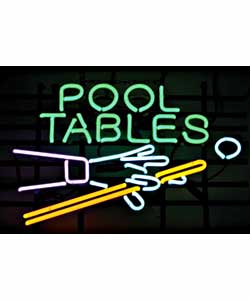 Pool Tables Neon Garage Sign