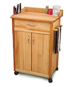 Birch Cuisine Cart with Backsplash and Knife Rack