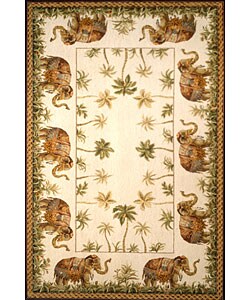 Ivory Elephants Rug (5' x 8')
