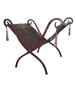 Handcrafted Leather and Metal Magazine Rack
