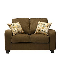 Fendor Dark Moss Microfiber Twill Modern Loveseat