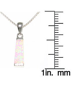Sterling Silver White Created Opal Necklace